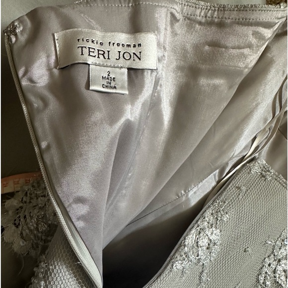Rickie Freeman Teri Jon 100%Silk Dress Size 2 - Picture 7 of 12